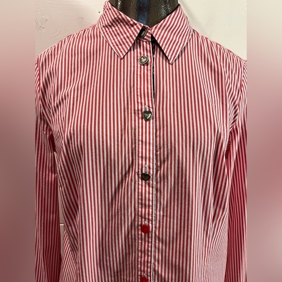 Red Striped Heart Button Shirt – Rabe size 40 - Picture 9 of 12